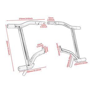 th032502 Saddlebag Guard Crash Bars For Harley Touring 1996-2008 HCmotorku - size