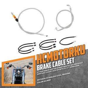 Brake Throttle Clutch Cable 15"-17" Handlebar for Harley Softail Breakout '25-Up丨HCmotorku
