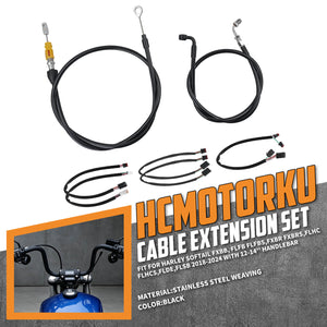Black Extension Kit with Clutch Cable for Harley Softail '18-'24 | HCmotorku