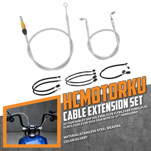 Chrome Extension Kit with Throttle Cable for Harley Softail '18-'24 | HCmotorku