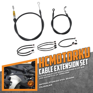 Black Extension Wire Cable Kit for Harley Low Rider ST '20-'24 | HCmotorku