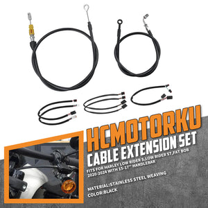 Black Extension Wire Cable Kit for Harley Low Rider ST '20-'24 | HCmotorku