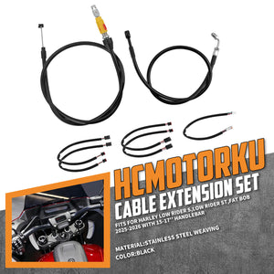 th037403 hcmotorku front cable extension wire kit low rider s st fat bob 2026 matte black effect