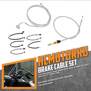 15-17" Handlebar Throttle Cable Brake Cable Set for Road King '21-'25 | HCmotorku