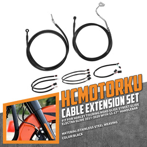 15-17" Handlebar Clutch Cable Extension Kit for Harley Touring '17-'20 | HCmotorku
