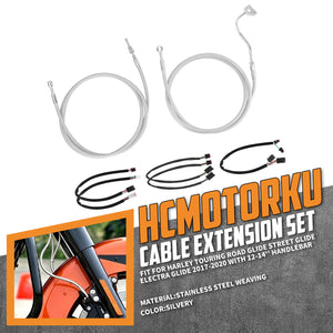 Black Throttle Line Clutch Cable Extension Kit for Harley Touring '17-'20 | HCmotorku