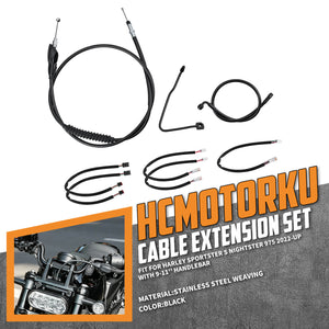 Extended Brake Wire and Throttle Cable Wiring Kit for Harley Nightster '22-Up | HCmotorku