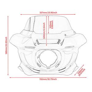 Gloss Black Motorcycle Fairing 8“ Windshield For Harley Low Rider ST EL DIABLO | HCmotorku