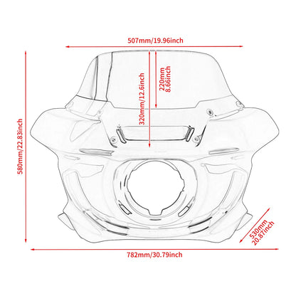 Gloss Black Motorcycle Fairing 8“ Windshield For Harley Low Rider ST EL DIABLO | HCmotorku