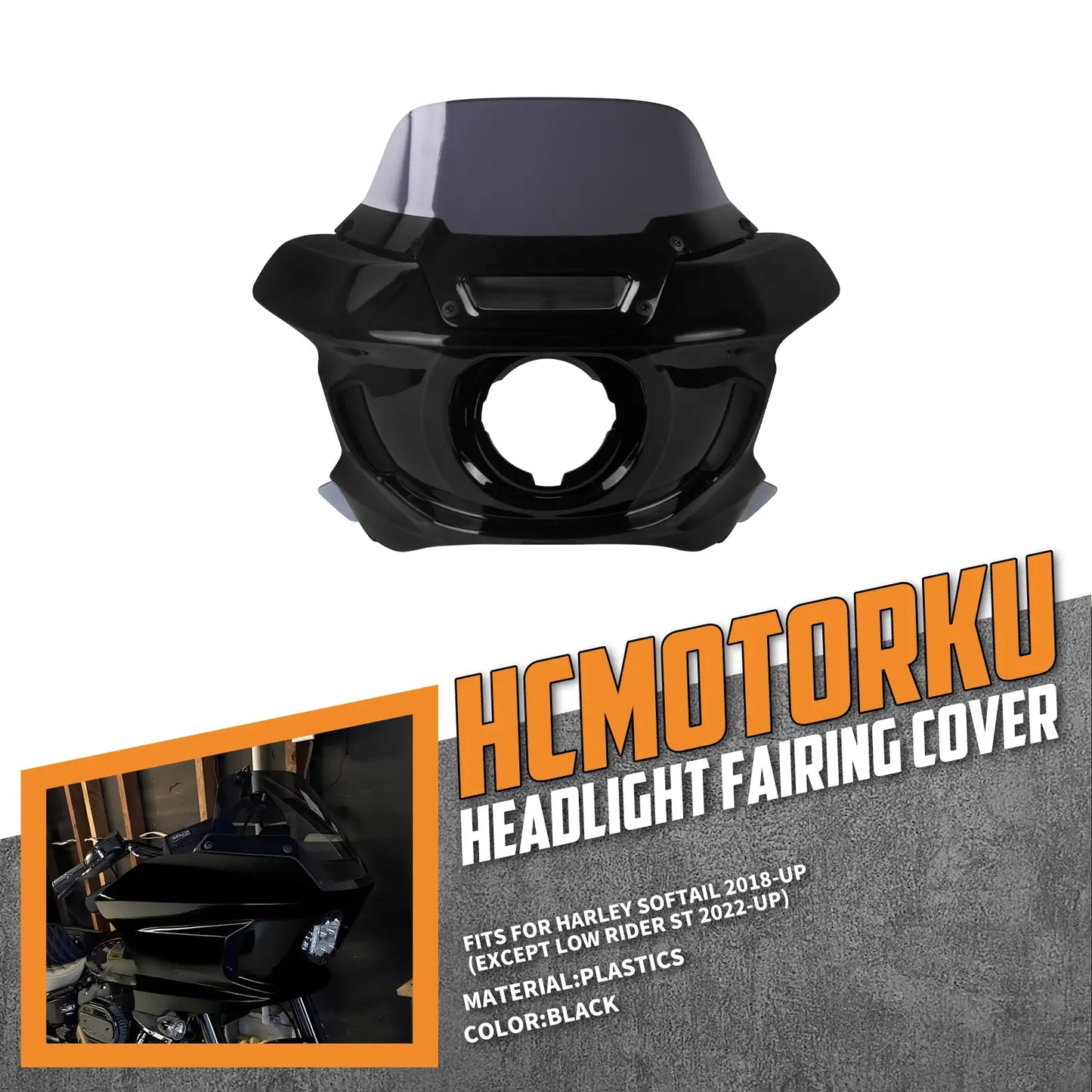 Motorcycle Front Fairing w/ 8" Windshield for Harley Softail '18-'25 | HCmotorku