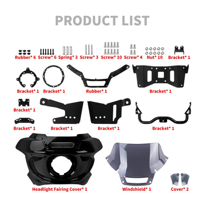 Motorcycle Front Fairing w/ 8" Windshield for Harley Softail '18-'25 | HCmotorku