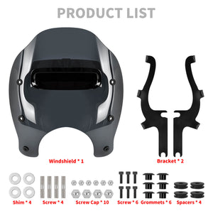 Quick Detach Vented Windshield for Harley Road King Models 1994-2025 | HCmotorku