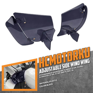 Adjustable Side Wind Deflectors Air Deflectors for Harley Touring Road Glide | HCmotorku