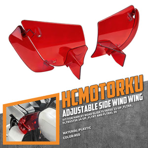 Adjustable Side Wind Deflectors Air Deflectors for Harley Touring Road Glide | HCmotorku