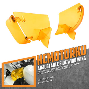 Adjustable Side Wind Deflectors Air Deflectors for Harley Touring Road Glide | HCmotorku