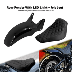 zhcr0003_HCmotorku Rear Fender & Black Stitching Seat For Harley Softail Breakout Rocker '08-'17