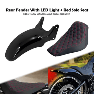 zhcr0004_HCmotorku Rear Fender & Seat For Harley Softail Breakout Rocker '08-'17 Red