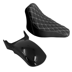 zhcr0006_HCmotorku Rear Fender & White Stitching Seat For Harley Softail Breakout Rocker '08-'17