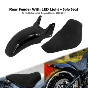 zhcr0007_HCmotorku Rear Fender & suede Seat For Harley Softail Breakout Rocker '08-'17
