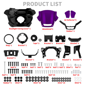 Front Fairing with Color Windshield & Side Deflector for Harley Softail | HCmotorku