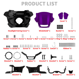 zhfr0035 jg hcmotorku headlight fairing with windshield dyna 2008 purple product list