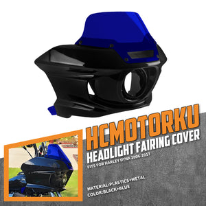 zhfr0036 jg hcmotorku headlight fairing with windshield dyna 2011 blue feature