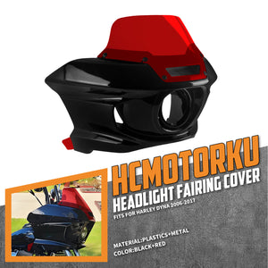 zhfr0038 jg hcmotorku headlight fairing with windshield dyna 2017 red feature