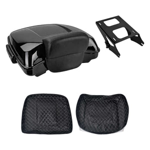 zhlu0031 jg hcmotorku razor tour trunk backrest rack kit harley touring 2015 black bundle