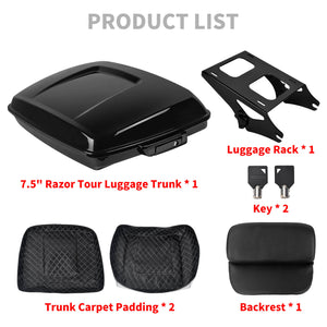 zhlu0031 jg hcmotorku razor tour trunk backrest rack kit harley touring 2018 black product list