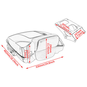 zhlu0031 jg hcmotorku razor tour trunk backrest rack kit harley touring 2019 black size