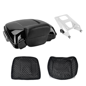 zhlu0032 jg hcmotorku razor tour trunk backrest rack kit harley touring 2023 silver bundle