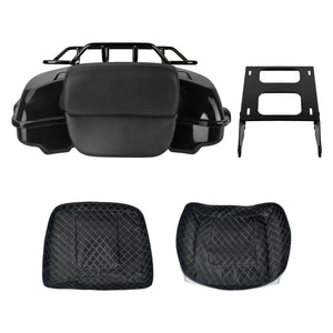 zhlu0035 jg hcmotorku low profile razor tour pack top rack harley touring 2014 black rear