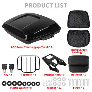 zhlu0035 jg hcmotorku low profile razor tour pack top rack harley touring 2018 black product list