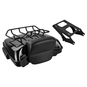 zhlu0035 jg hcmotorku low profile razor tour pack top rack harley touring 2020 black angle
