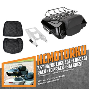 zhlu0036 jg hcmotorku low profile razor tour pack top rack harley touring 2022 chrome feature 1